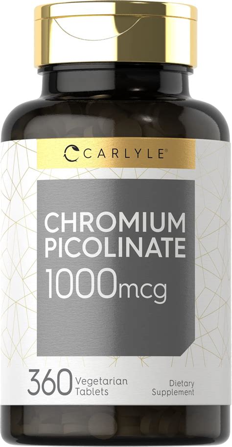 Carlyle Ultra Chromium Picolinate 1000mcg 360 Tablets Vegetarian Non Gmo