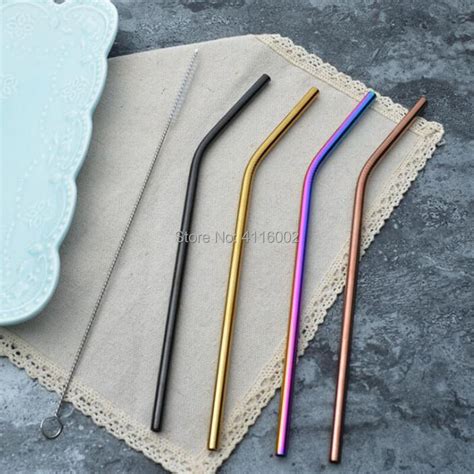 600pcs 215mm 6mm Colorful Straw 304 Stainless Steel Straws Reusable