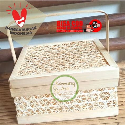 Jual Keranjang Rantang Hampers Anyaman Bambu Kotak Hantaran Pernikahan