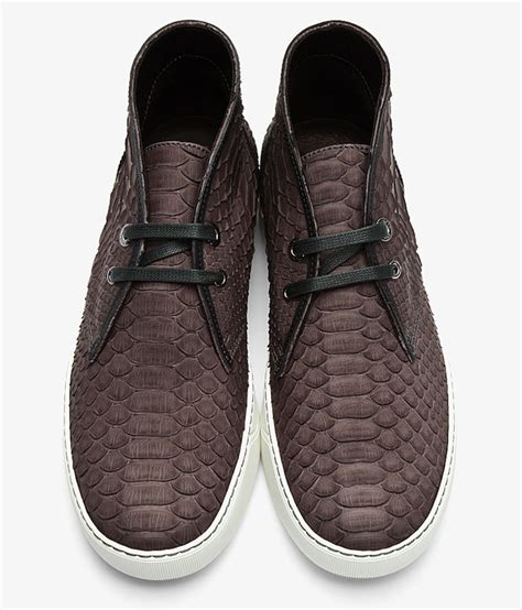 LANVIN PYTHON SKIN MID TOP SNEAKERS AmgLifestyle