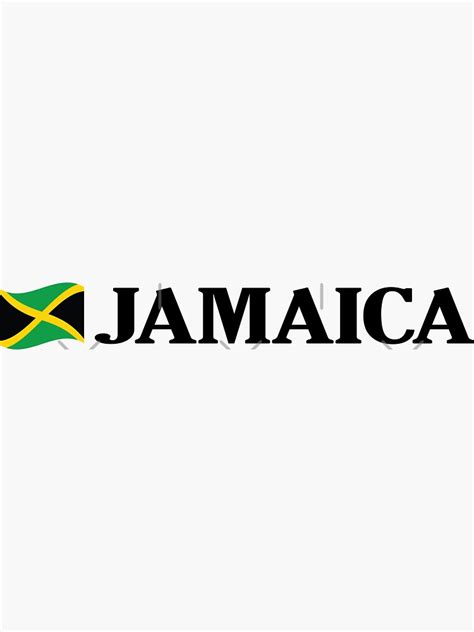 Jamaica Waving Flag And Font Sticker For Sale By Identiti Redbubble