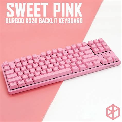 Durgod 87 Honey Sweet Pink K320 Backlit Mechanical Keyboard Cherry Mx