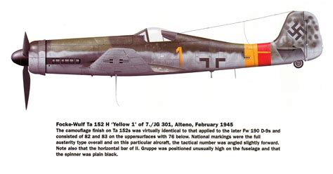 Asisbiz Focke Wulf Ta 152H1 7 JG301 Yellow 1 Germany 1945 0A