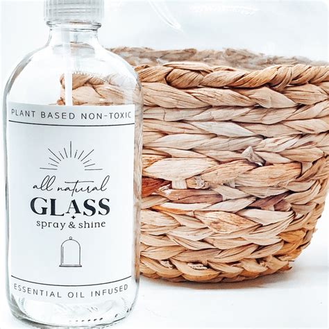 Glass Cleaner Label 16oz Glass Bottle Label Glass Cleaner Etsy