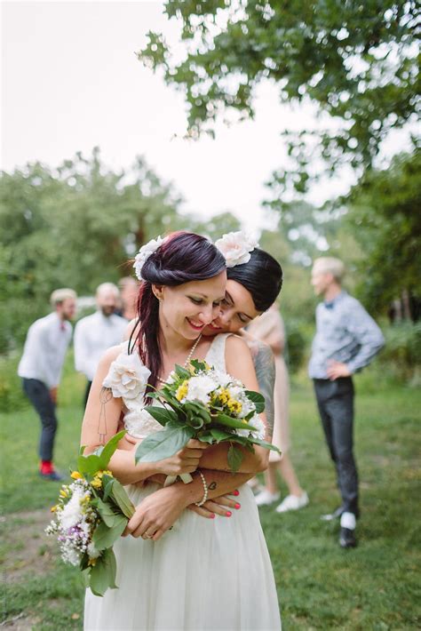 Lesbian Couple Portrait By Stocksy Contributor VegterFoto Stocksy