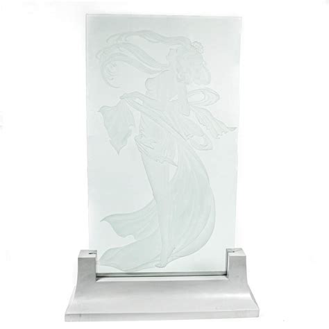 Etched Glass Partial Nude Mural On A Base Replacements Ltd