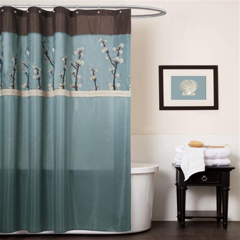 Blue And Brown Shower Curtains Furniture Ideas Deltaangelgroup