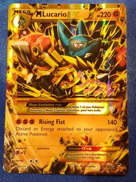 M Mega Lucario Pokemon Card Xy Furious Fists Holo Hobbies