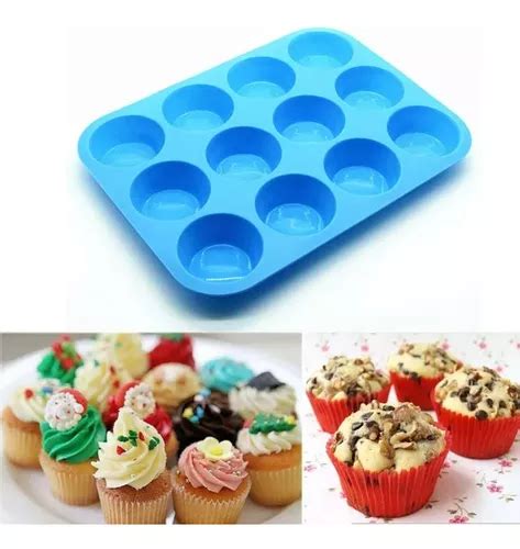 Molde Charola Silicon Muffins Cupcakes Reposter A Hornear Mercadolibre