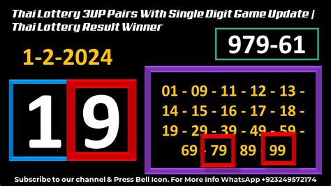 Thai Lottery 3UP Pairs With Single Digit Game Update Thai Lottery