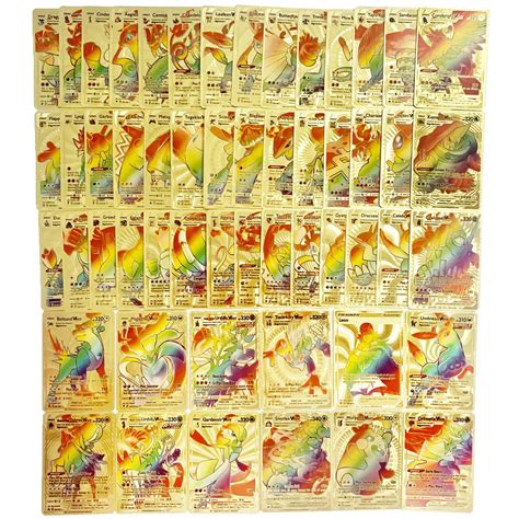 Buy 55 Pieces Gold Plated Charizard Vmax Cards Ultra Rare Card Packs