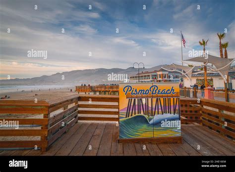 Pismo Beach California Usa January Pismo Beach Sign On The