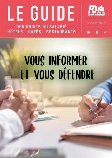 Le Guide Fgta Fo Des Droits Du Salari H Tels Caf S Restaurants Est