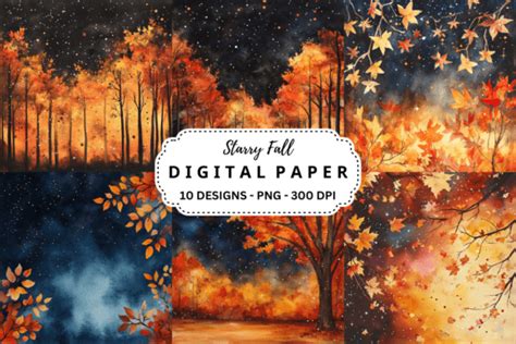 Watercolor Starry Fall Background Graphic By Pcudesigns Creative Fabrica