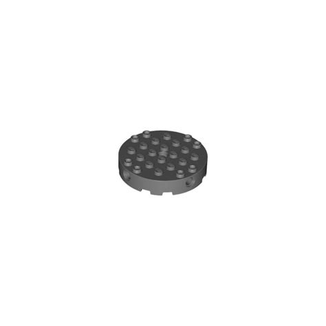 Lego Dark Stone Gray Brick X Round With Technic Pin Hole