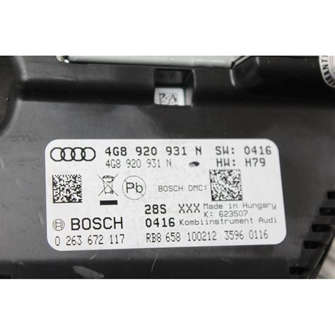 4g8920931n Quadro Strumenti Contachilometri Audi A6 4g [2010 In Poi] 4g8920931n 0263672117 Bosch