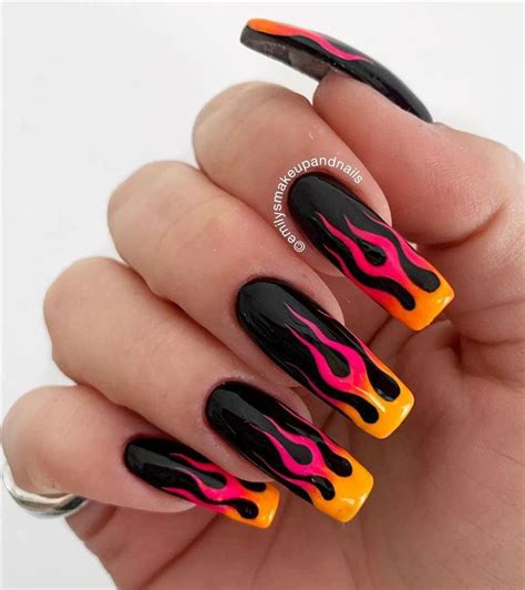 40 Cool Acrylic Flame Nails Designs The Newest Summer Manicure Trend