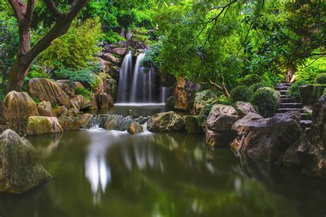 Serene Forest Waterfall HD Wallpaper