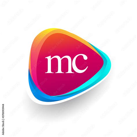 Letter Mc Logo In Triangle Shape And Colorful Background Letter