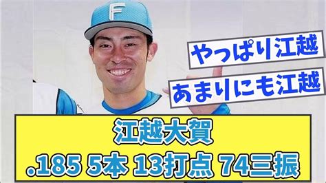 【日ハム】江越大賀 185 5本 13打点 74三振【なんj反応】【なんg反応】 Youtube