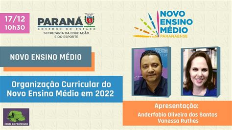 Organização Curricular do Novo Ensino Médio em 2022 YouTube