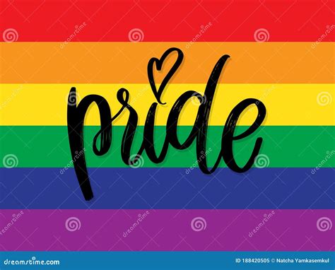 Hand Draw Lgbt Pride Hand Written Lettering Isolated Vector Template