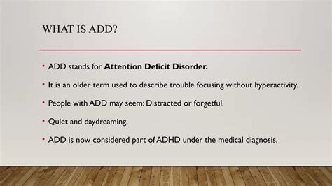 ADD vs. ADHD (Attention Deficit Disorder): What is the Difference? | PPT