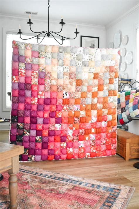 Ombre Puff Quilt Tutorial With Video Puff Quilt Puff Quilt