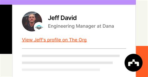 Jeff David Engineering Manager At Dana The Org