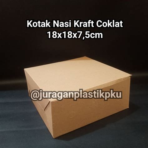 Jual Per Pcs Kotak Nasi Gs Kraft Coklat Polos X Cm