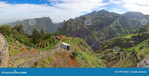 Panoramic View Of Island Of Santo Antao Cape Verde Stock Image Image