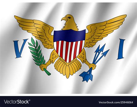 Waving Flag United States Virgin Islands Vector Image