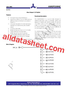 ASM5I2309NZG 08 ST Datasheet PDF Alliance Semiconductor Corporation