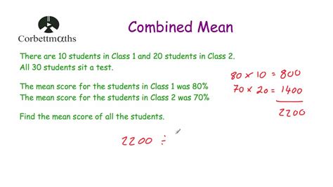 Combined Mean Corbettmaths Youtube