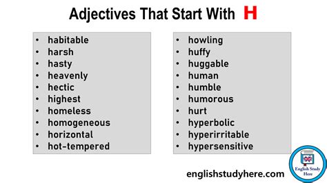 Positive Adjective That Starts With H