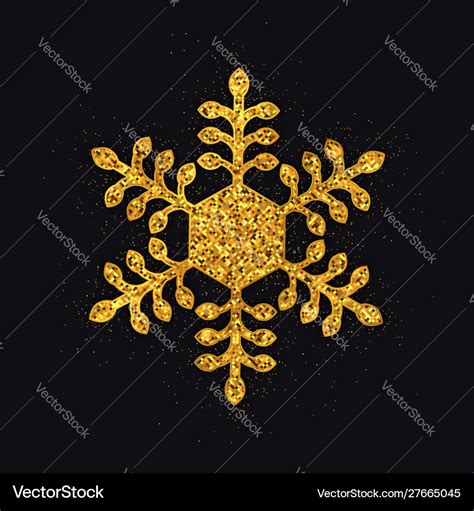 Gold Glitter Snowflake Royalty Free Vector Image