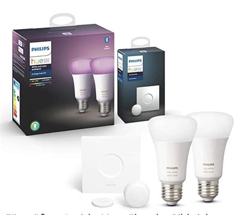 Philips hue Smartbutton 2x E27 RGB Birnen für 83 99 Sparbote