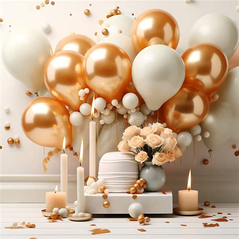 Elegant Colourful Balloons on White Background, Birthday Festival Stock ...