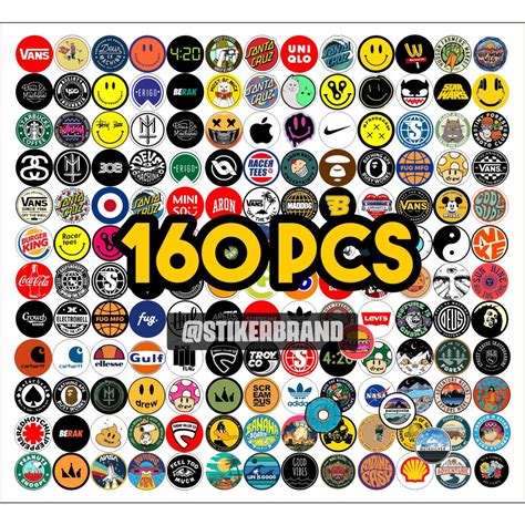 Jual Pcs Stiker Pack Mini Bulat Stiker Brand Isi Pcs Random