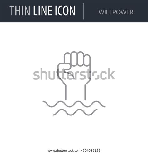 Symbol Willpower Thin Line Icon Business Stock Vector Royalty Free