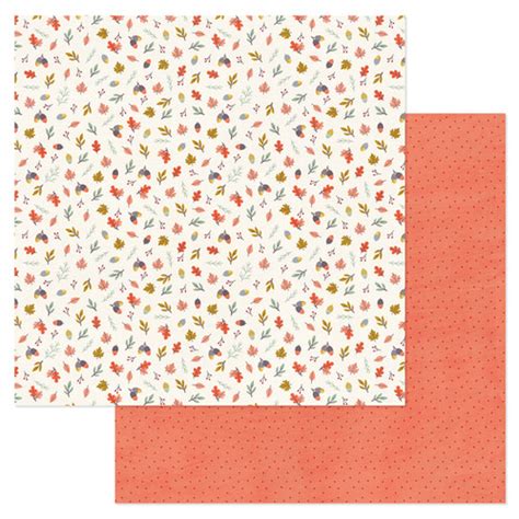 American Crafts Farmstead Harvest Acorns Patterned Paper Sheet