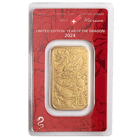 Buy Oz Argor Heraeus Lunar Dragon Gold Bar