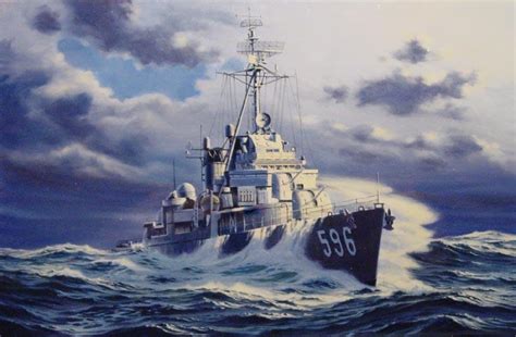 Oil Painting Of The Uss Shields Richard Moore