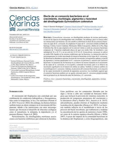 PDF Efecto De La Comunidad Bacteriana En El Crecimiento Pigmentos Y