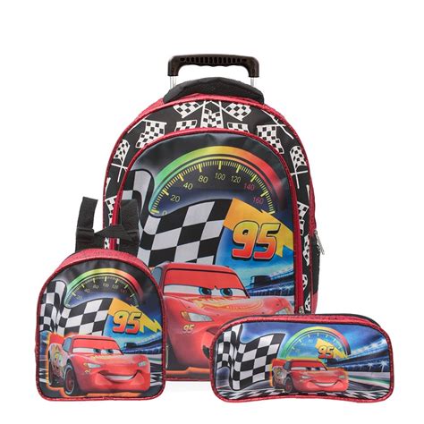 Mochila Escolar Carros Disney Rodinha Kit Lancheira Estojo Shopee Brasil