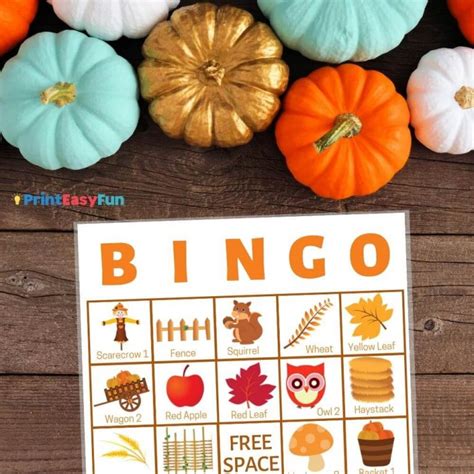 printable fall bingo game - Mom Resource