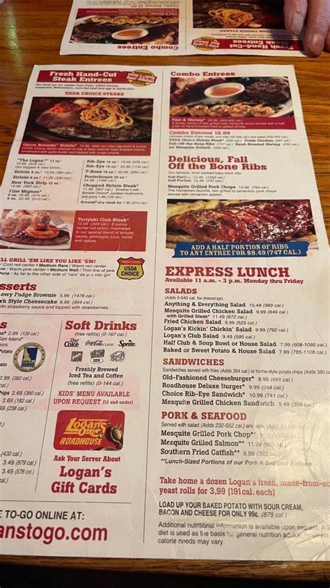 Menu At Logan S Roadhouse Bbq Fayetteville