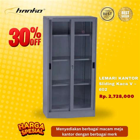 Lemari Besi Kantor Sliding Kaca V 602 Furniture Bandung