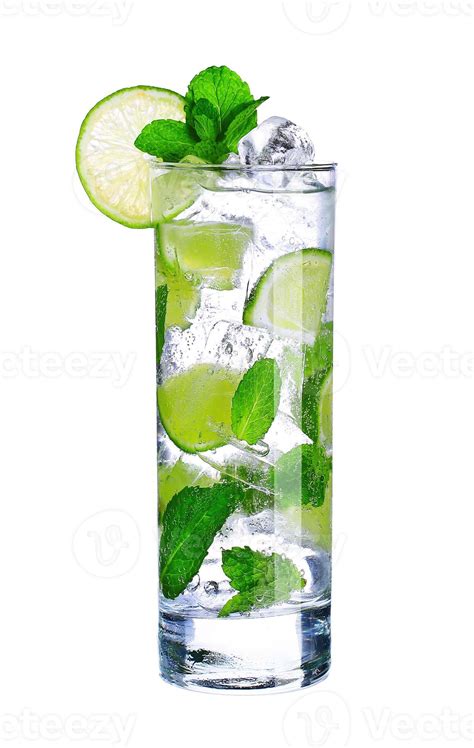 Mojito Cocktail In Glass Isolated On White 724855 Stock Photo At Vecteezy