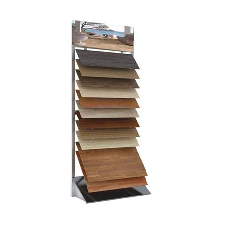 WD621 MERCHANDISING WATERFALL VINYL TILE TOWER DISPLAY STAND Wood